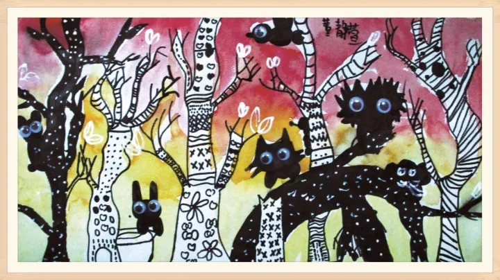 希望美术教育儿童美术作品：森林里的小精灵