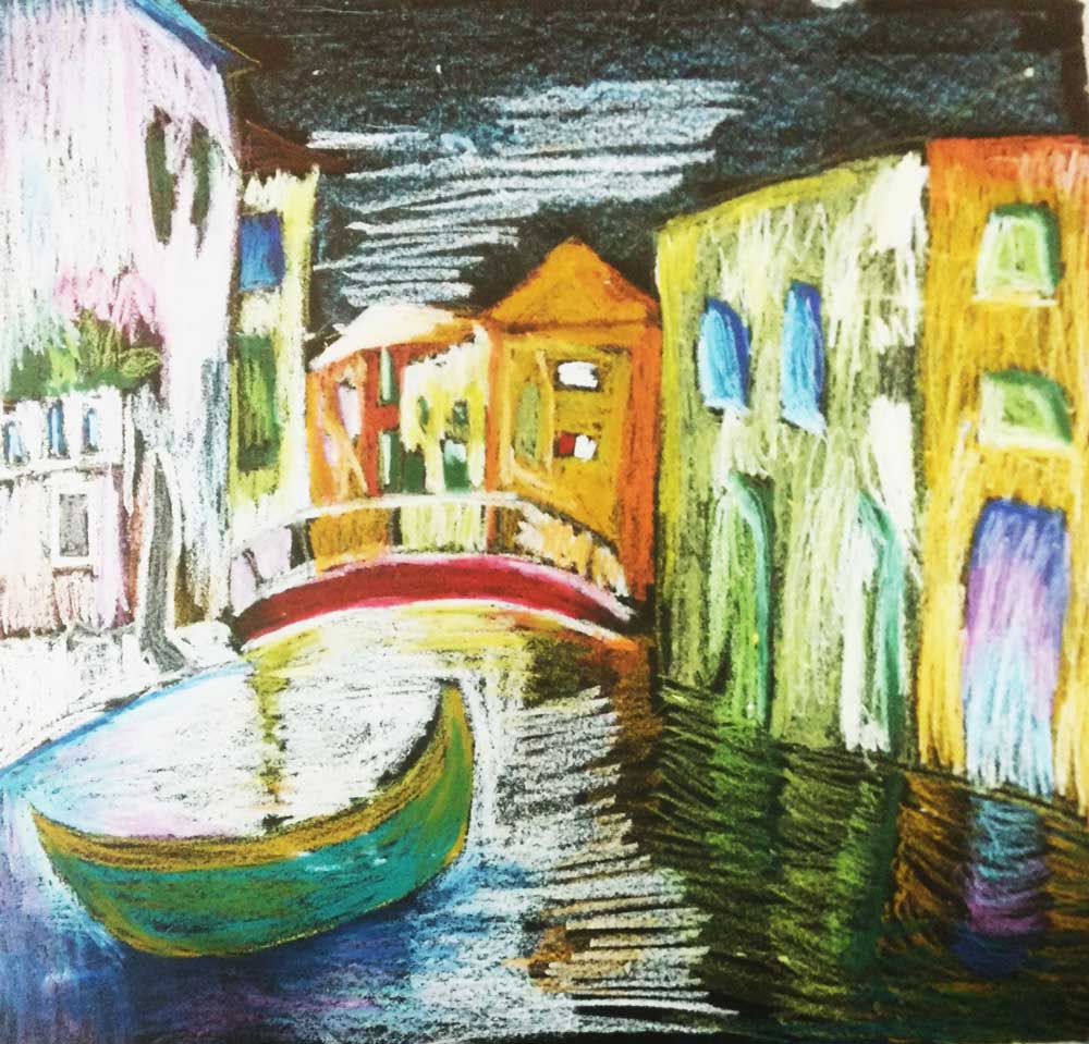 希望美术教育儿童美术作品：威尼斯小镇