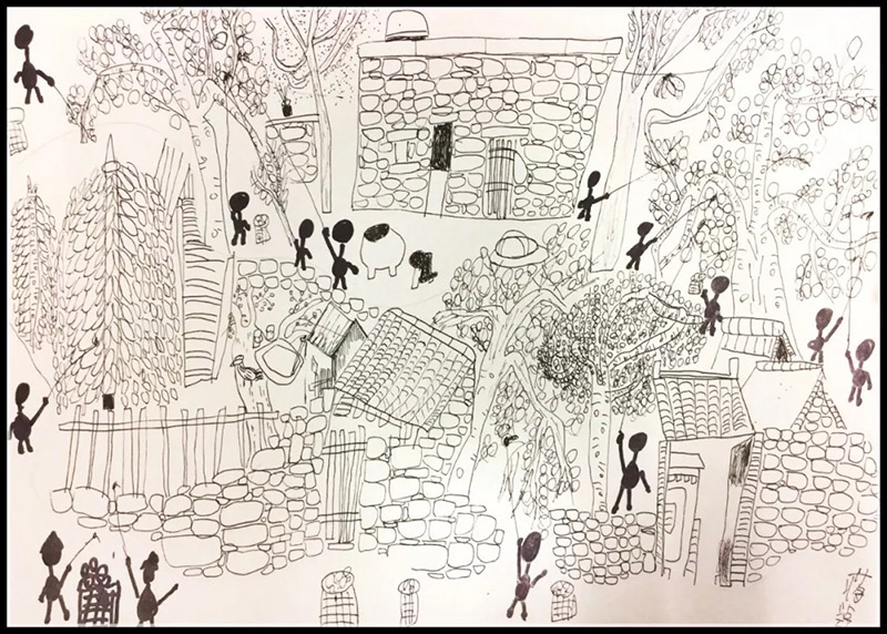 《山村写生创作》