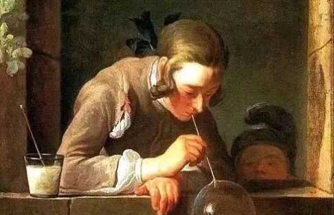夏尔丹-《吹肥皂泡的少年》，希望美术教育
