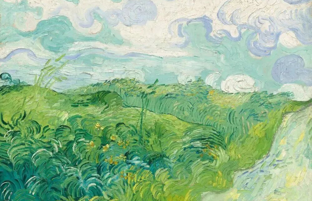 梵高-《奥维尔绿色的麦田》希望美术教育