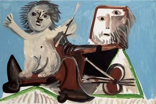 毕加索《画家和孩子》