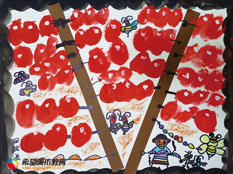 希望美术教育少儿美术作品蜜蜂