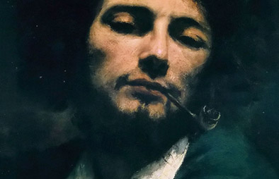 库尔贝自画像作品《抽烟斗的人》