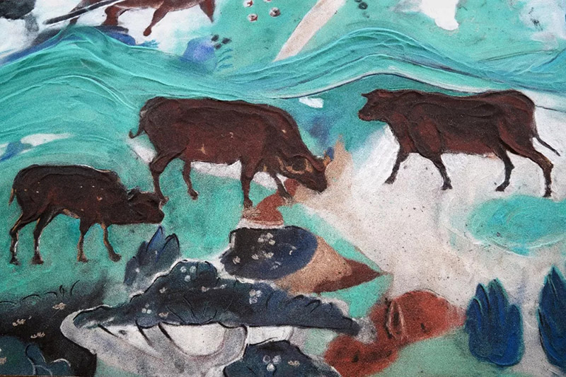 敦煌沙漠惊现64平米巨型沙画