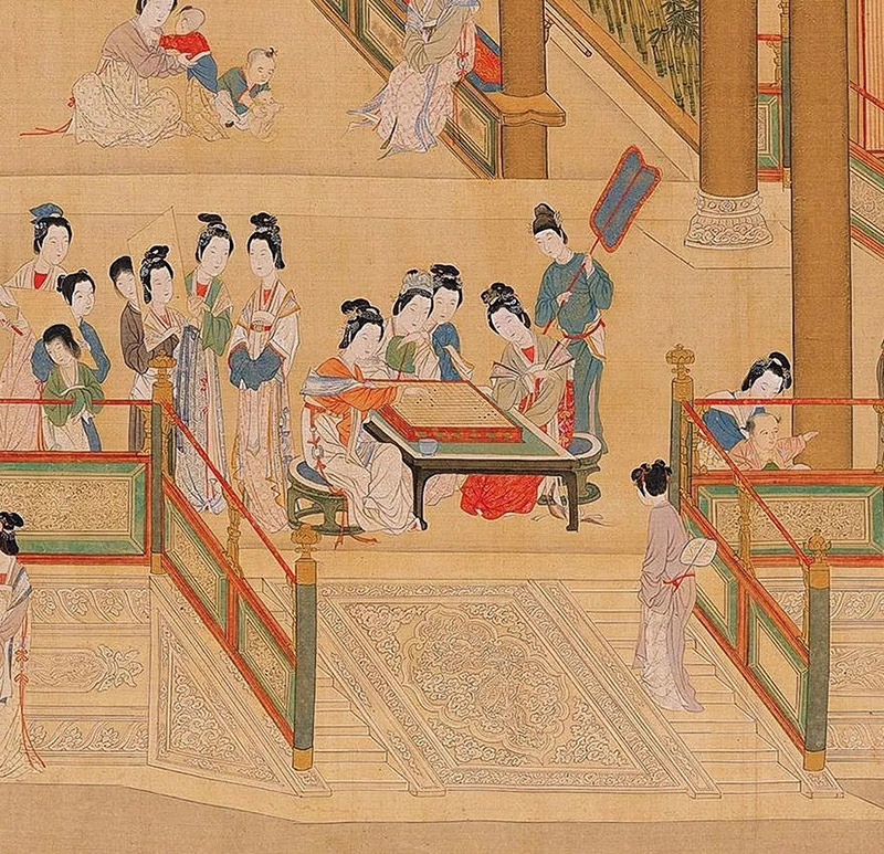 《汉宫春晓图》局部