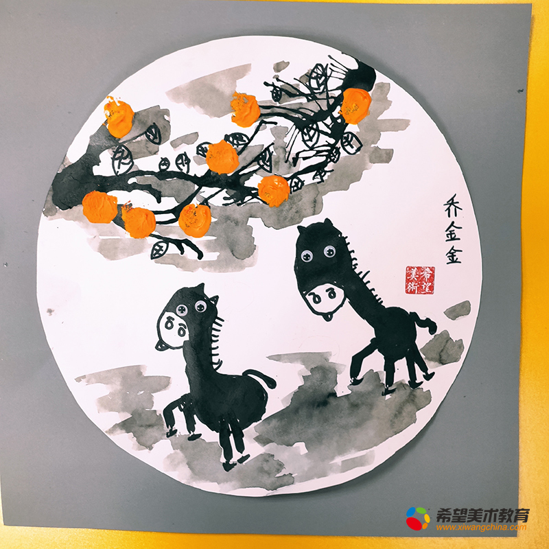 少儿美术作品-小毛驴