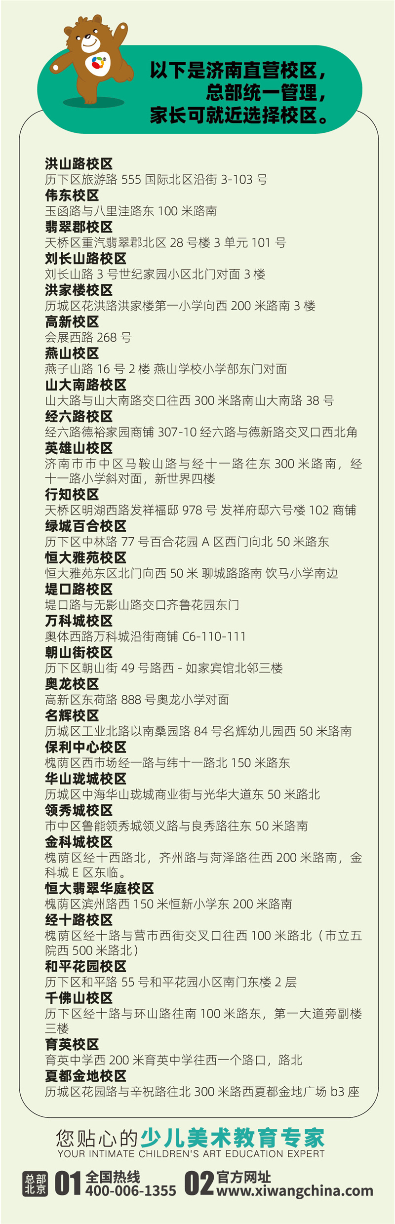 济南儿童美术暑假班校区地址