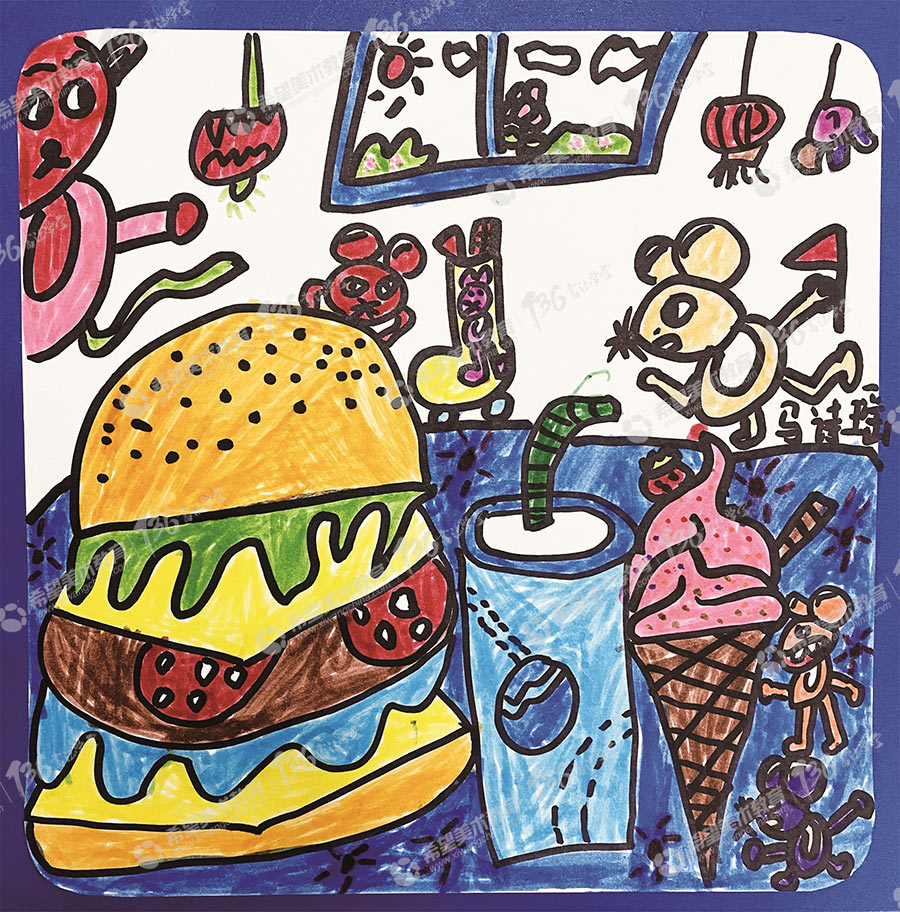 姓名：马诗瑶--作品：汉堡包的诱惑