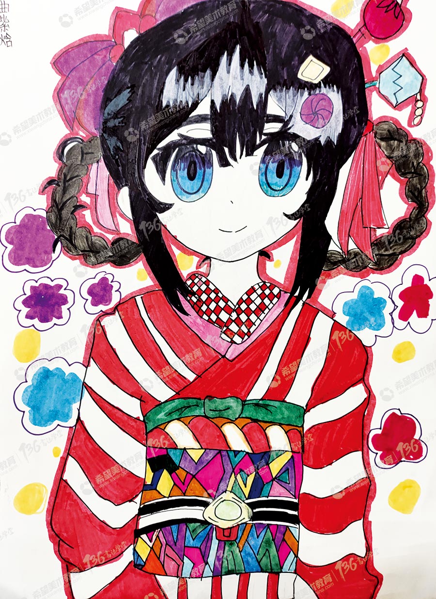 姓名：曲紫焓  作品：人物创作