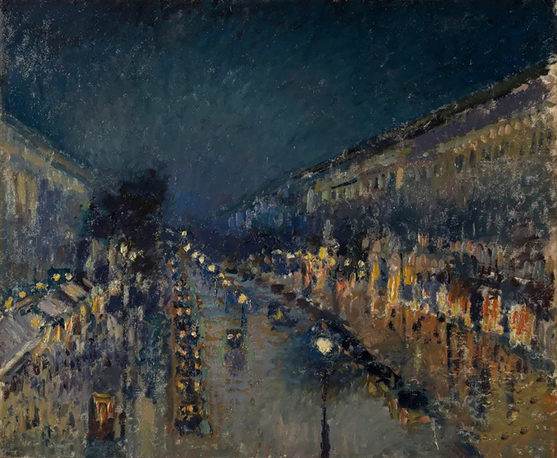 世界名画欣赏《夜幕下的蒙马特大道》