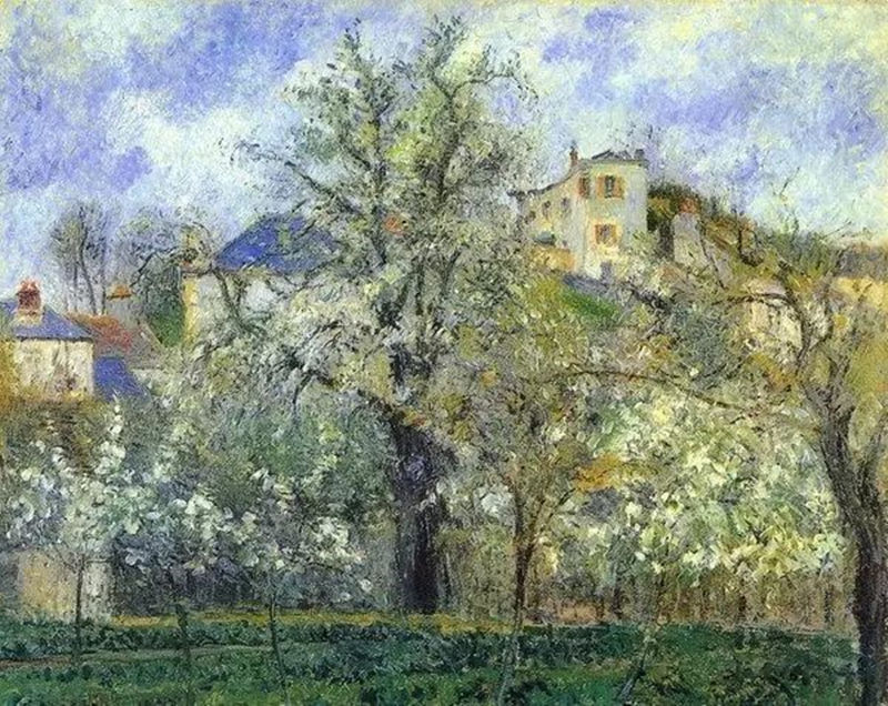 卡米耶·毕沙罗世界名画《菜园和花树·蓬特瓦兹的春天》.jpg