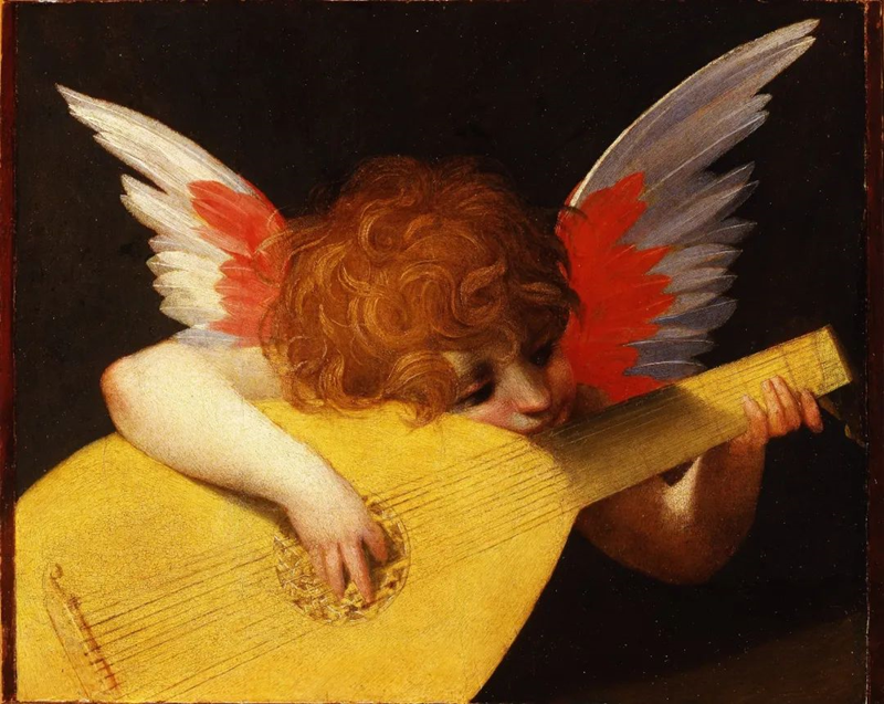 罗索·菲奥伦蒂诺世界名画《弹奏鲁特琴的天使》.png