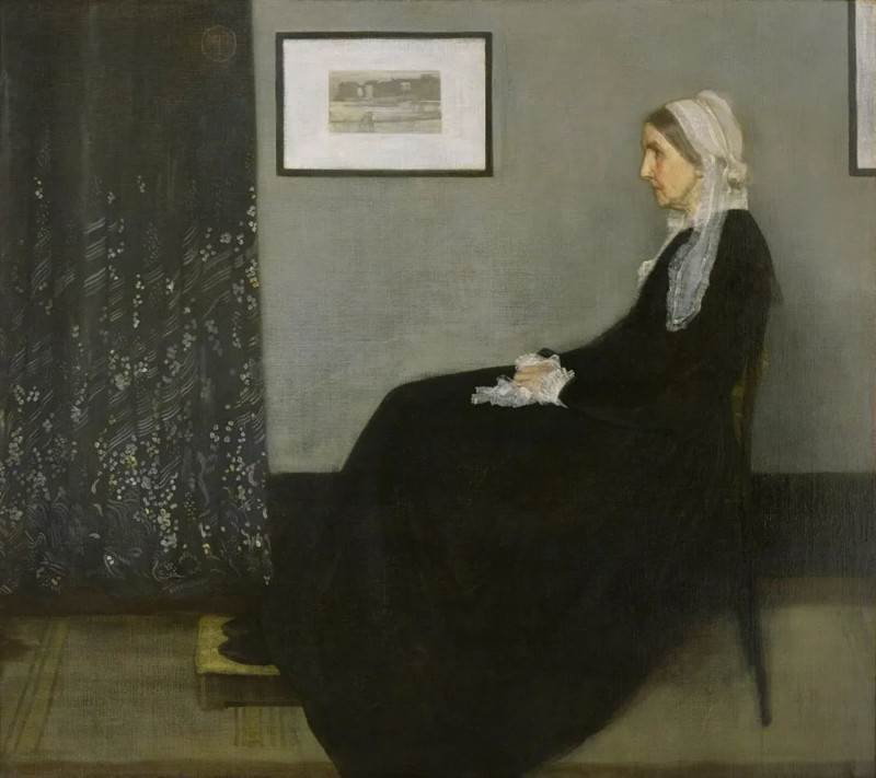 惠斯勒世界名画《灰与黑的协作曲：画家母亲肖像 》.jpg